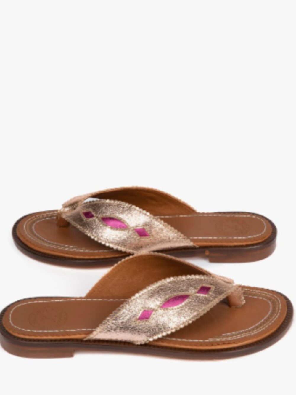 PENELOPE CHILVERS Tai Metallic Flip Flops - Rose Gold